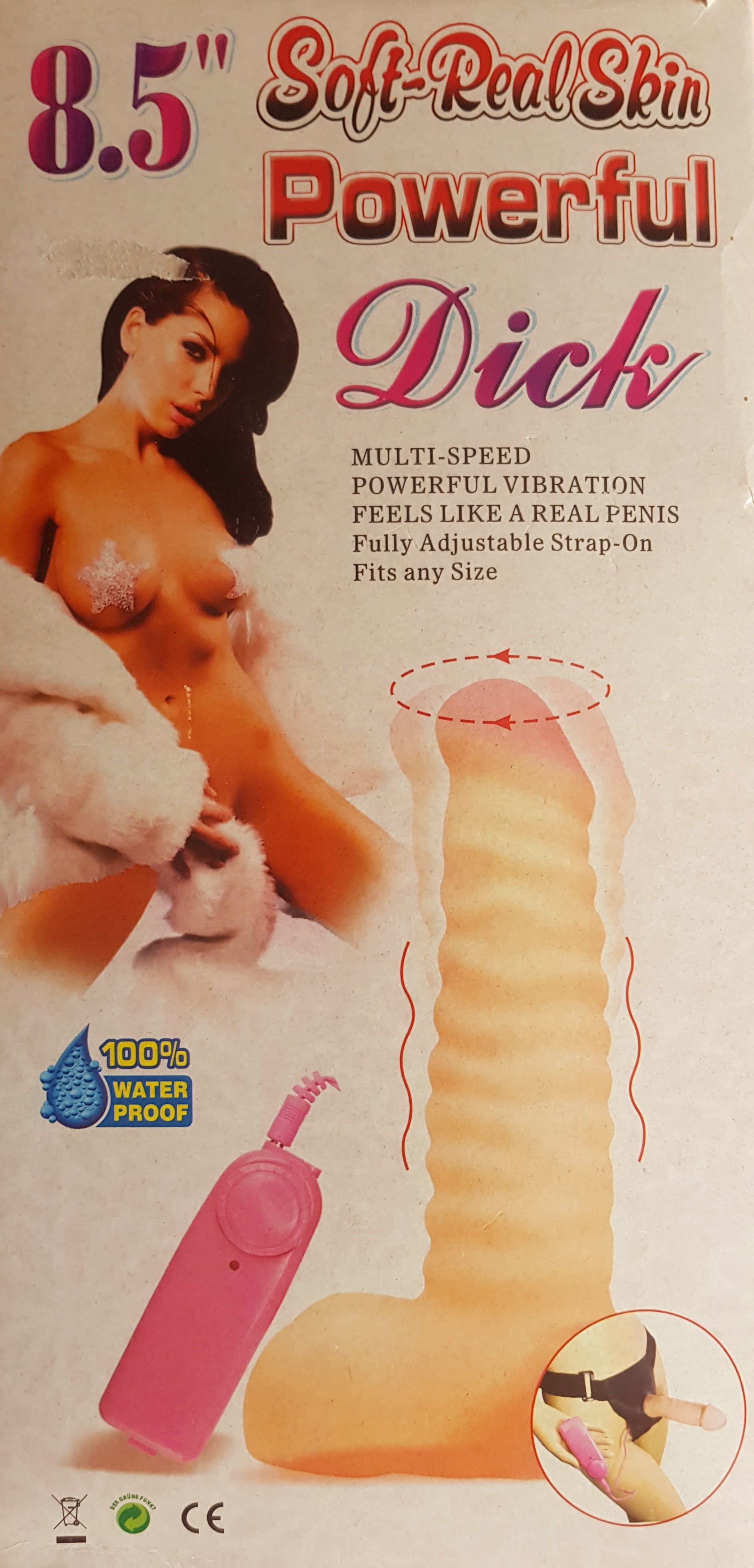 Strap-on Soft-Real Skin Powerful Dick 8.5â€